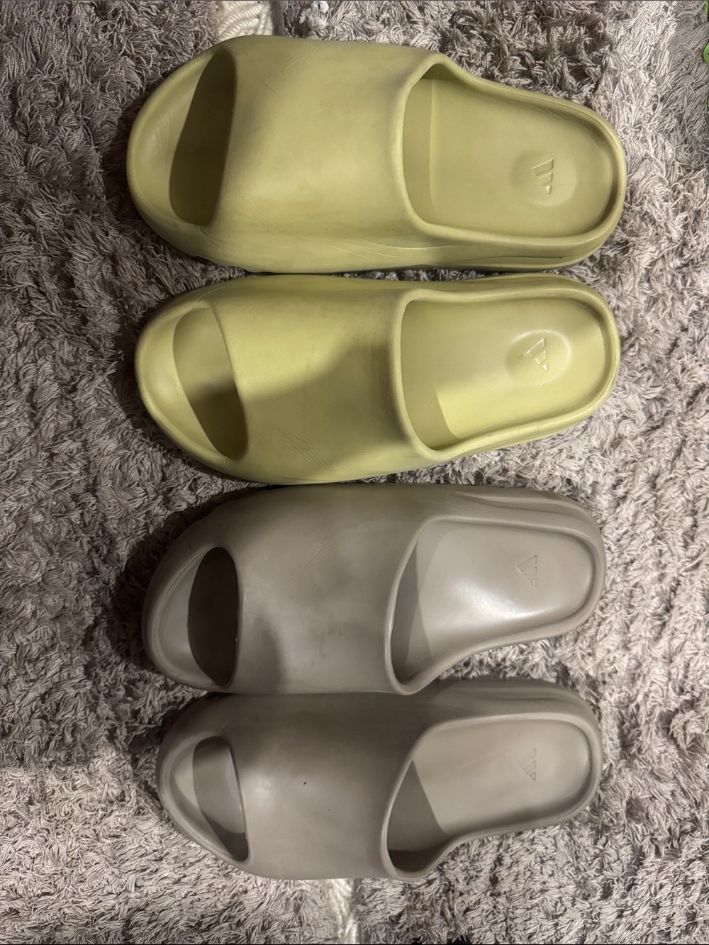 2 for 1 Yeezy Chunky Foam Slide Sandals in Yellow and brown